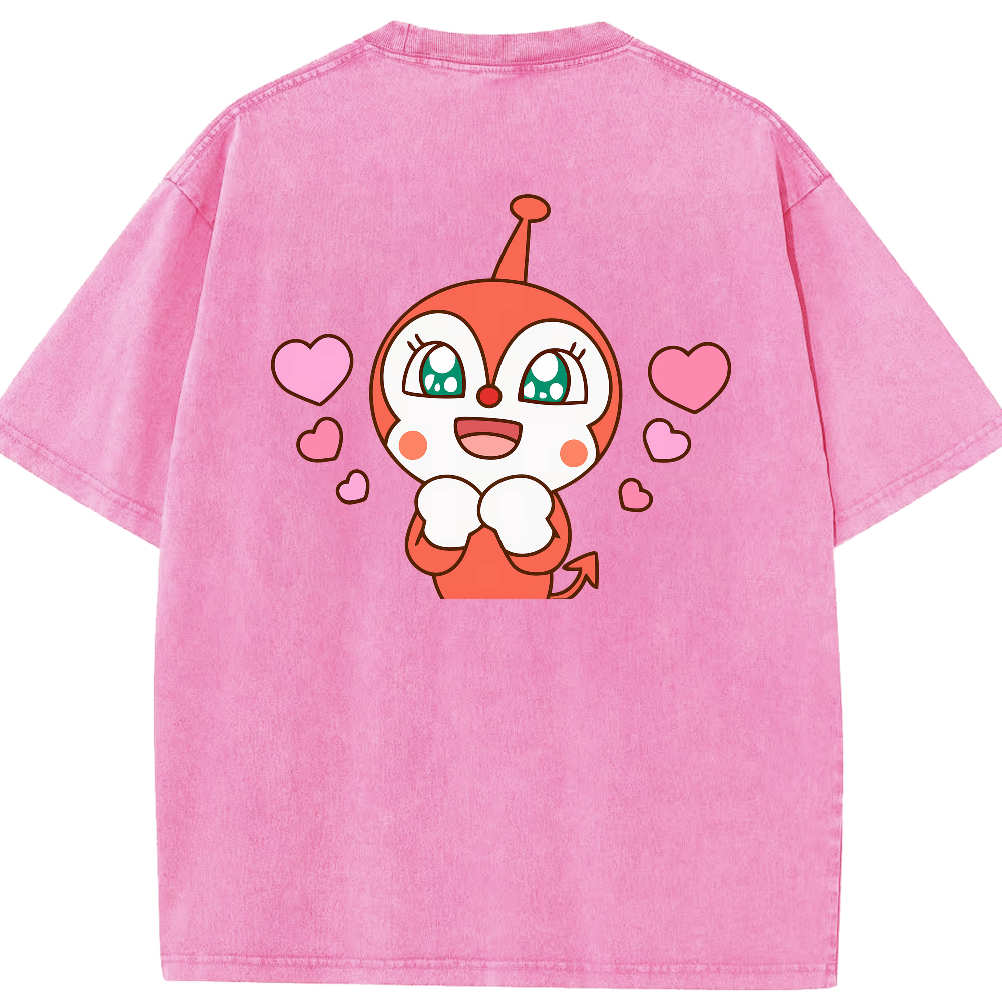 （画像用） アンパンマン Anpanman 綿100% ヴィンテージ風 半袖Tシャツ（背面プリント）